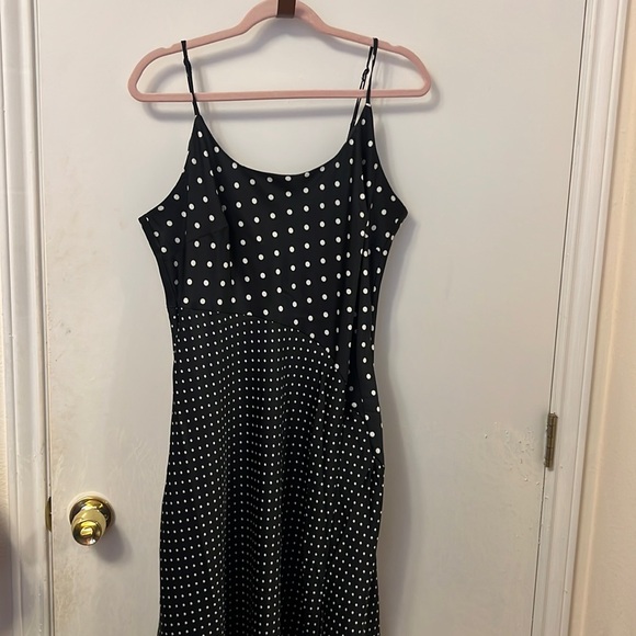 Asymmetrical Midi Slip Dress - A New Day Black Polka Dots - Picture 5 of 10